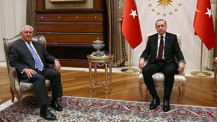 أردوغان يبلغ تيلرسون أولويات تركيا في المنطقة بكل بوضوح