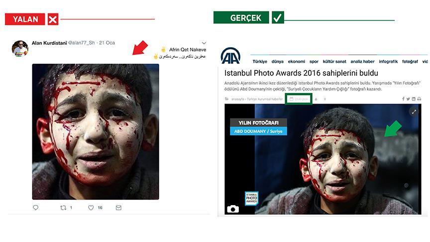 أنصار "بي كا كا" يستخدمون صورة فائزة بجائزة الأناضول للترويج لأكاذيبهم