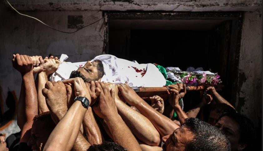 تشييع جثمان فلسطيني استشهد برصاص الجيش الإسرائيلي شمالي غزة