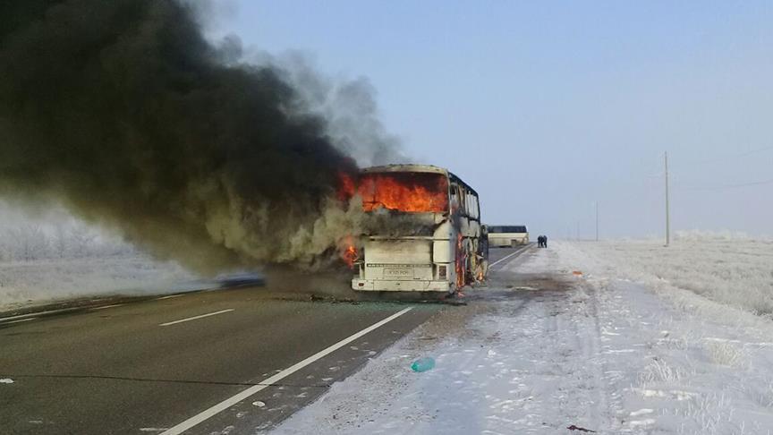 مصرع 52 شخصاً جراء احتراق حافلة ركاب في كازاخستان